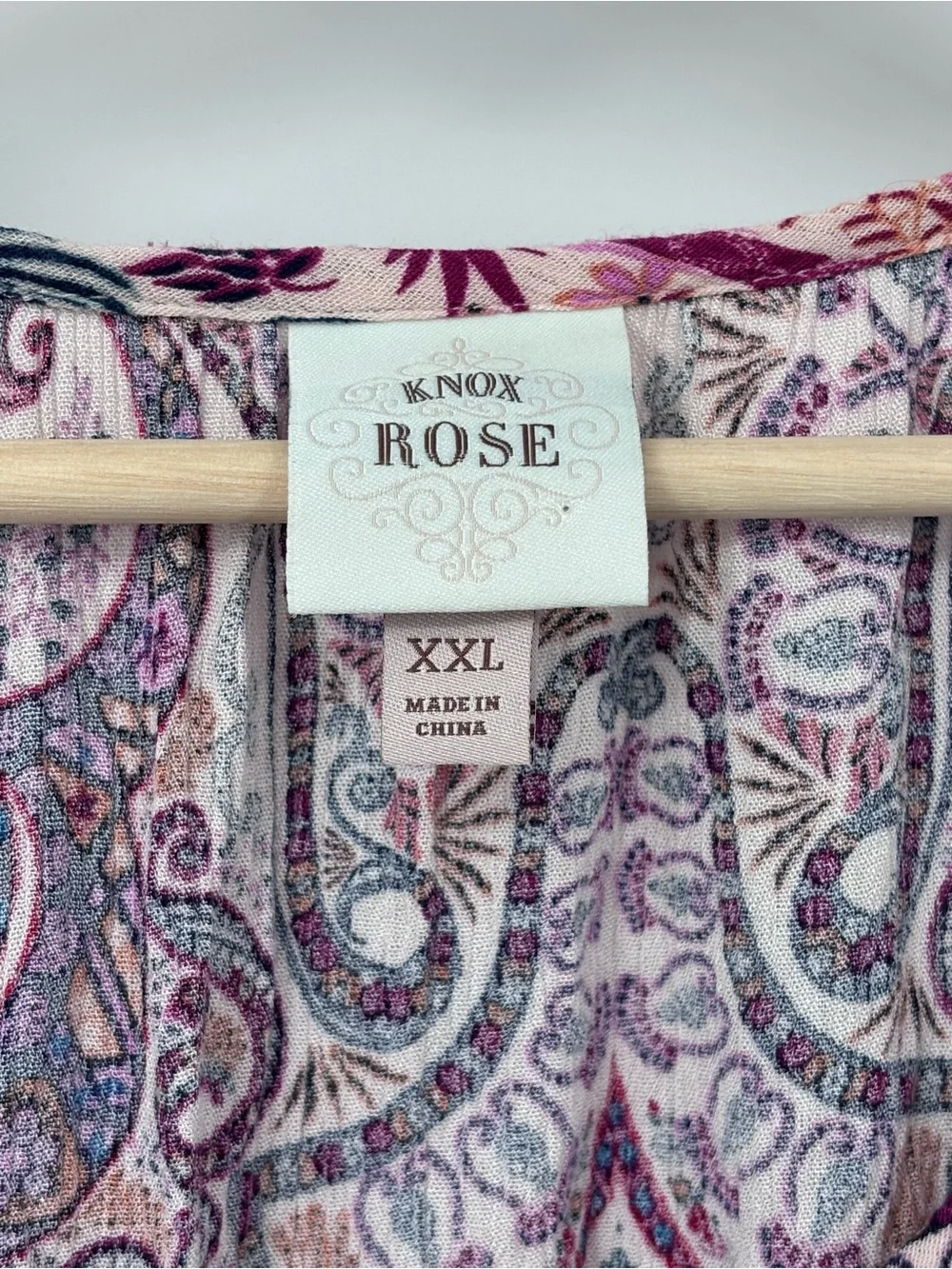Knox Rose Paisley Babydoll Dress XXL Purple Red Multi Tiered Mini Boho pockets - Picture 8 of 11